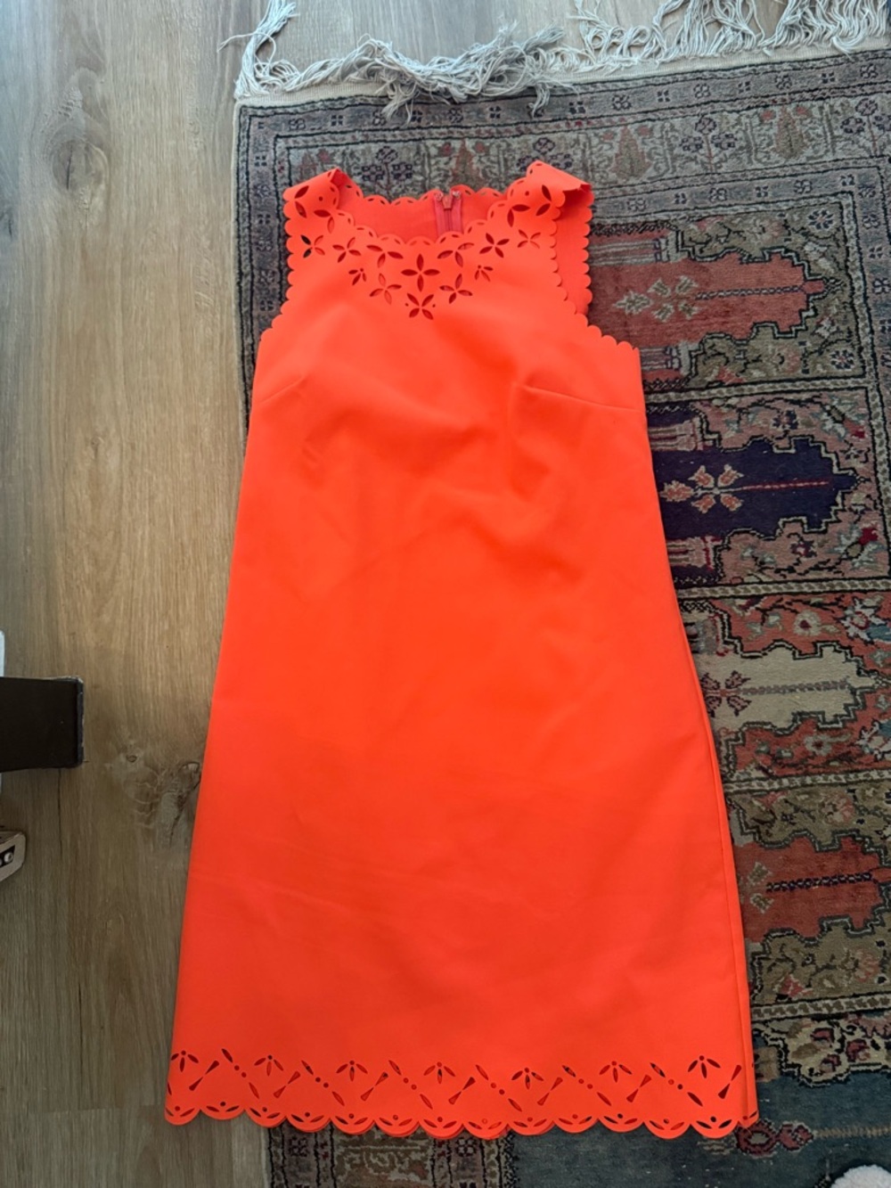 J. Crew Orange Scalloped shift Dress